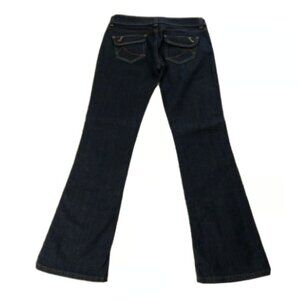 Anchor Blue Junior's Size 9 Regular Lilac Flap Pockets Dark Blue Bootcut Jeans